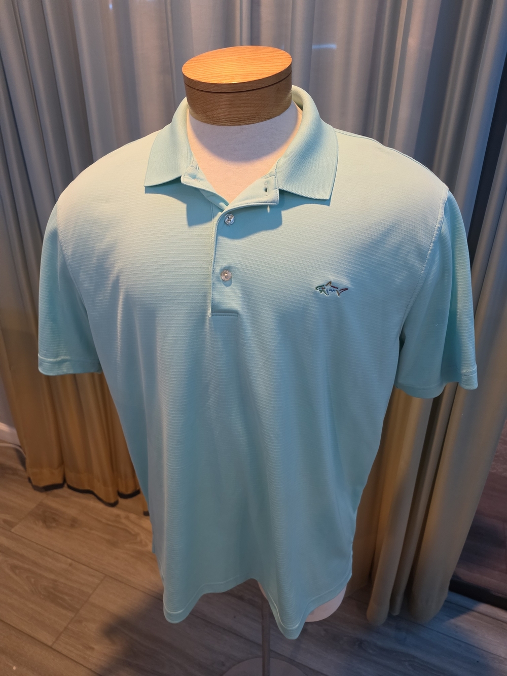 Greg Norman Play Dry Heathered Mint Green Golf Polo Shirt Men's Size XL